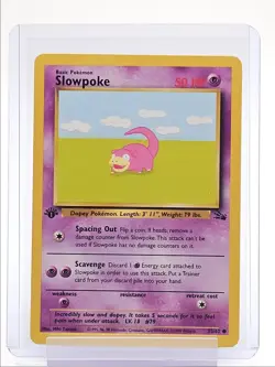 SLOWPOKE 1999 POKEMON ORIGINAL FOSSIL 1ST EDITION COMMON I 55/62 Q2045 - Image 1