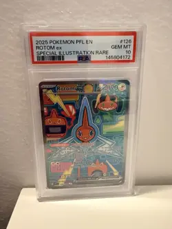 2025 POKEMON PFL EN-PHANTASMAL FLAMES SPECIAL ILLUSTRATION RARE ROTOM EX PSA 10 - Image 1