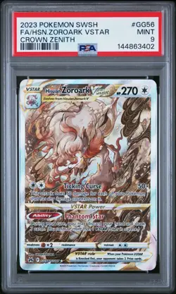 2023 Pokemon SWSH Full Art Hisuian Zoroark Vstar Crown Zenith #GG56 PSA 9 - Image 1