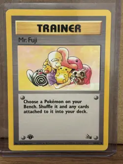 Pokemon TCG Mr. Fuji 58/62 Fossil 1st Edition Trainer Uncommon 1999 Wizards - Image 1