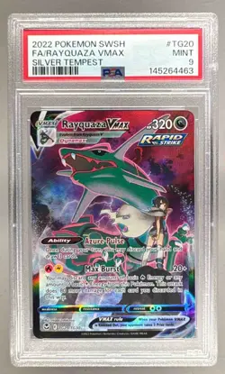 2022 Pokemon Sword & Shield Silver Tempest TG20 Rayquaza VMAX PSA 9 145264463 - Image 1