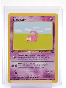 SLOWPOKE 1999 POKEMON ORIGINAL FOSSIL 1ST EDITION COMMON H 55/62 Q2045 - Image 1