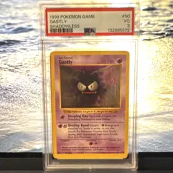 Pokemon Gastly Base Set Shadowless #050/102 Common Regular PSA 3 1999 - Image 1