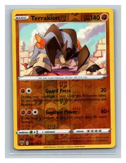 Terrakion #092/185 SWSH04: Vivid Voltage Pokemon Trading Card TCG Nintendo 2020 - Image 1