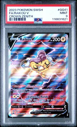 2023 Pokemon Crown Zenith Raikou V #GG41 PSA 9 - Image 1