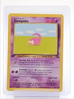 SLOWPOKE 1999 POKEMON ORIGINAL FOSSIL 1ST EDITION COMMON G 55/62 Q2045 - Image 1