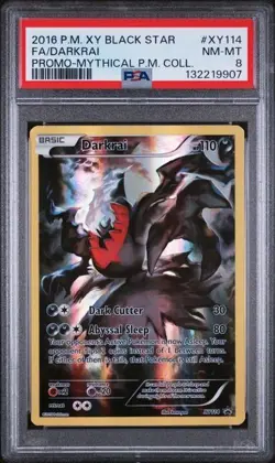 2016 POKEMON XY BLACK STAR PROMO XY114 FULL ART/DARKRAI MYTHICAL - PSA 8 - Image 1