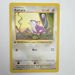 Pokemon Rattata 061/102 Base Set 1st Edition Basic Common Regular 30 HP - Image 1