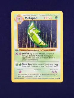 Metapod 54/102 Pokemon Base Set - 1st Edition - LP - Image 1
