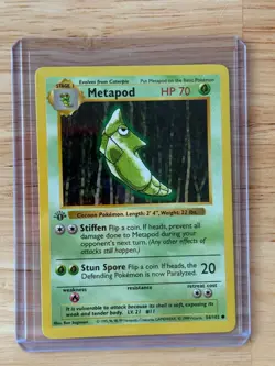 Metapod 54/102 Pokemon Base Set - 1st Edition - LP - Image 3