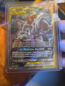 Mewtwo & Mew GX Tag Team SM191 Holo Black Star Promo Pokemon TCG - Image 1