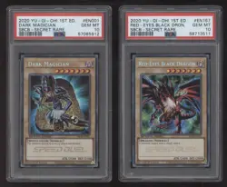 2020 YuGiOh 1st SBCB Dark Magician, Red-Eyes Black Dragon SECRET RARE PSA 10 LOT - Image 1