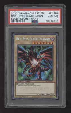 2020 YuGiOh 1st SBCB Dark Magician, Red-Eyes Black Dragon SECRET RARE PSA 10 LOT - Image 4