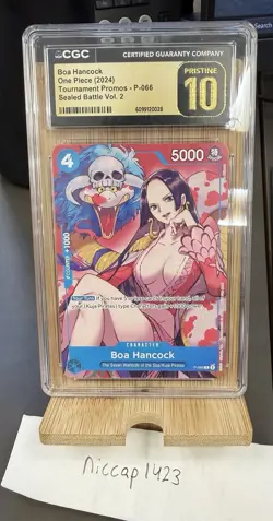 2024 Bandai One Piece Boa Hancock Promo CGC 10 P-066 Tournament Sealed Vol. 2 - Image 1