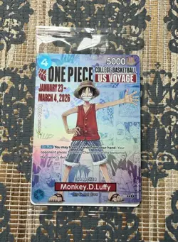 2026 OnePiece TCG Monkey.D.Luffy P-055 College Basketball US Voyage Promo SEALED - Image 1