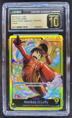 2026 ONE PIECE MONKEY D. LUFFY EGGHEAD LEADER ST29-001 CGC 10 PRISTINE B PT - Image 1