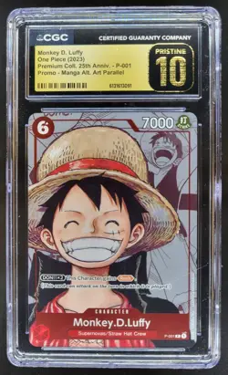 2023 ONE PIECE MONKEY D. LUFFY PROMO MANGA ALT ART P-001 CGC 10 PRISTINE B PT - Image 1