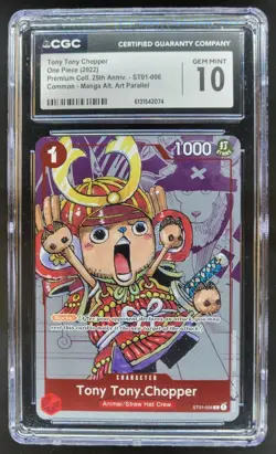 2022 ONE PIECE TONY TONY CHOPPER MANGA ALT ART ST01-006 CGC 10 B PT - Image 1