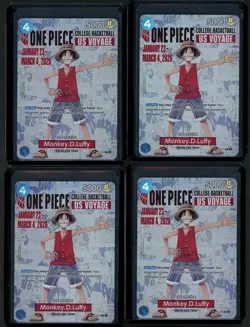 Lot of (4) One Piece TCG College Basketball US Voyage Monkey.D.Luffy Promos - Image 1