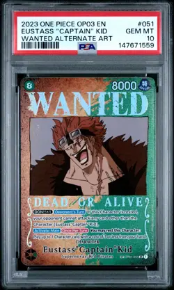 ONE PIECE 2023 EUSTASS "CAPTAIN" KID WANTED OP03-PILLARS OF STRENGTH #051 PSA 10 - Image 1