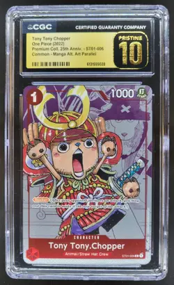 2022 ONE PIECE TONY TONY CHOPPER MANGA ALT ART ST01-006 CGC 10 PRISTINE B PT - Image 1