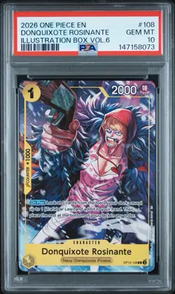 One Piece Illustration Box Vol. 6 Donquixote Rosinante OP12-108 PSA 10 English - Image 1
