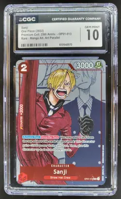 2022 ONE PIECE SANJI RARE MANGA ALT ART OP01-013 CGC 10 B PT - Image 1