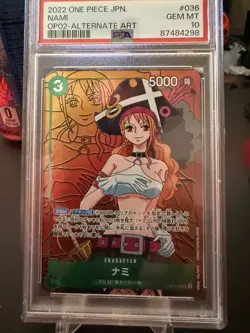 PSA 10 One Piece Nami Japanese Paramount War Alternate Alt Art OP02 036 - Image 1