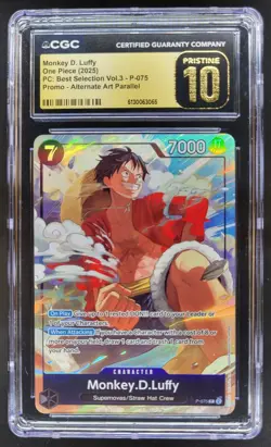 2025 ONE PIECE MONKEY D. LUFFY PROMO ALT ART P-075 CGC 10 PRISTINE A PT - Image 1