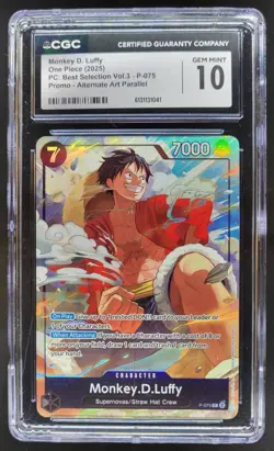 2025 ONE PIECE MONKEY D. LUFFY PROMO ALT ART P-075 CGC 10 A PT - Image 1