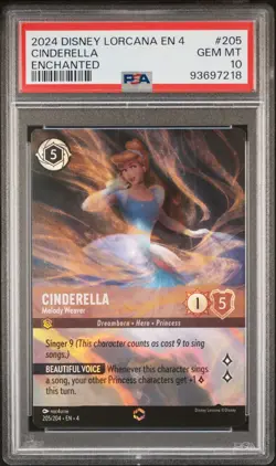 Cinderella Enchanted Melody Weaver 205/204 Disney Lorcana Ursula's Return PSA 10 - Image 2