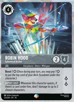 Disney Lorcana Whispers In The Well Robin Hood Epic Foil 221/204 - Image 1