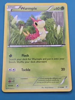 Wurmple 3/108 XY Roaring Skies Pokemon Card - Naoyo Kimura Art LP - Image 1
