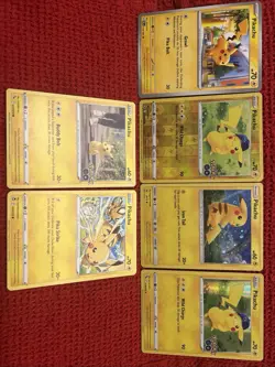 Pokemon Pikachu Card Lot - 6x Cards - Modern Holo Reverse Stamp - NM-HP - Image 1