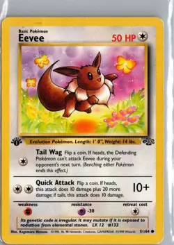 Pokemon TCG Eevee Jungle 1st Edition Card 51/64, Regular, MP - Image 1