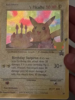 ______'s Pikachu Celebrations NM Holo Pokemon Card 25th Anniversary - Image 4