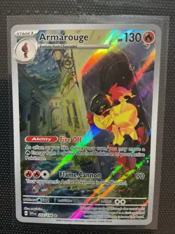 Armarouge Scarlet & Violet Base Illustration Rare Holo Pokemon TCG Card 203/198 - Image 1