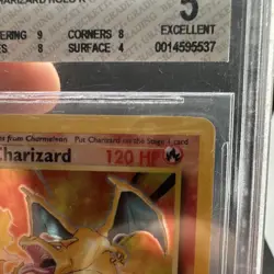 Pokemon Charizard Holo Rare 4/102 Base Set Unlimited Beckett/ BGS 5 1999 Card - Image 5
