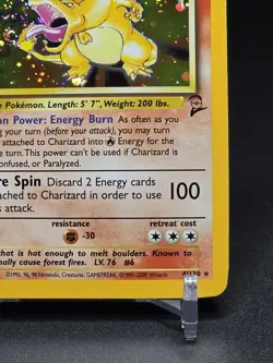 Charizard Base Set 2 Holo LP Swirl (Mouth) 🔥 WOTC Pokemon Card - Image 5