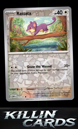 Reverse Holofoil Rattata 019/165 Common SV: Scarlet & Violet 151 Pokemon Card NM - Image 1
