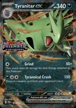 Tyranitar ex (Prismatic Evolutions Stamp) Holo Double Rare Cards 064/131 NM - Image 1