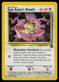 Pokemon Card - Team Rocket's Meowth Wizards Black Star Promos 18 Promo - Image 1