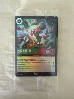 D23 Disney Lorcana Mad Hatter Promo Card Open In Original Packaging - Image 1