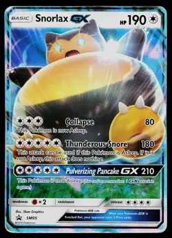 Pokemon Card Sun & Moon Promo Snorlax GX SM05 - Image 1