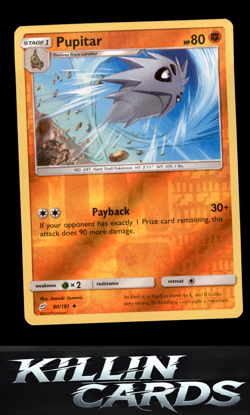 Reverse Holofoil Pupitar 80/181 Pokemon Uncommon SM - Team Up Card NM - Image 1