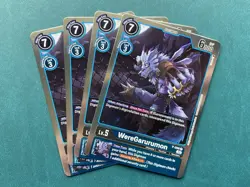 WereGarurumon P-008 Playset Promo Resurgence Booster Digimon Card Game x4 - Image 1