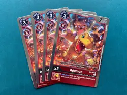 Agumon RB1-004 Playset Resurgence Booster Digimon Card Game x4 - Image 1