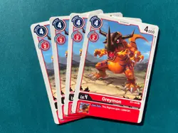 Greymon BT1-015 Playset Release Special Booster 1.0 Digimon Card Game x4 - Image 1