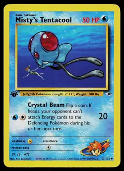 Pokemon Card - Misty's Tentacool Gym Heroes 57/132 Uncommon 1st Edition - Image 1