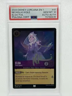 Signed Disney Lorcana PSA 10 Elsa - Population Of 6! 1st Chapter Trading Card - Image 1